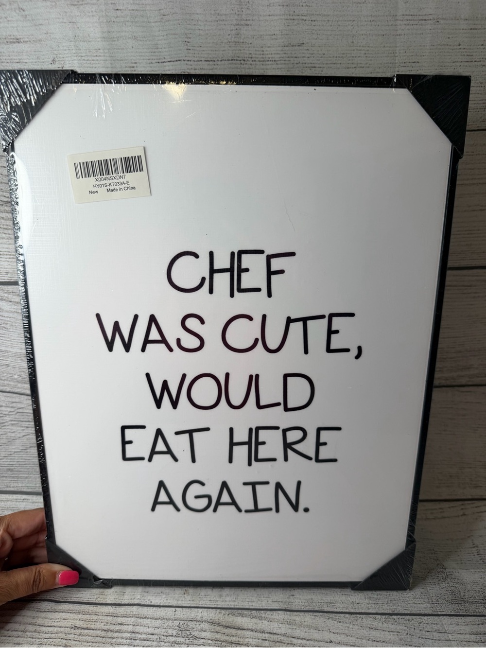 Chef Was Cute Wall Sign - White with Black Text 11 1/2 x 15
Framed Kitchen Decor